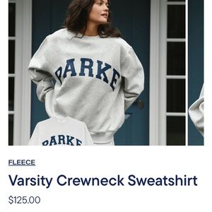 PARKE Gray Varsity Crewneck Sweatshirt